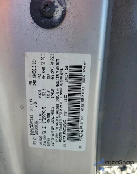 2006 Dodge Ram 1500 from USA, damaged, VIN 3D7KR19D56G249057